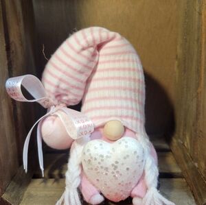 Pink Striped Hat Gnome Decor